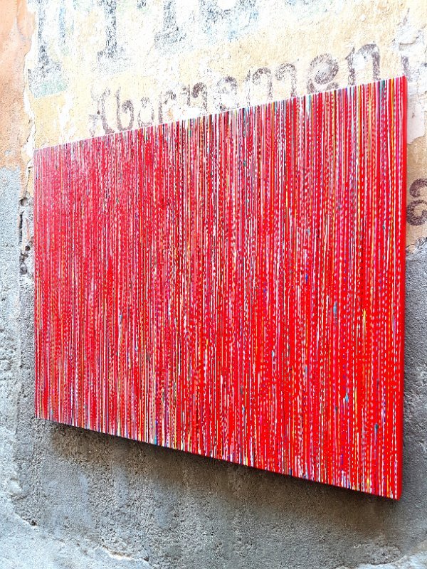 coloured lines 13 2016 90x70 Acryl-Lack auf LW, SOLD